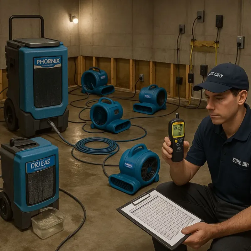 Structural Drying and Dehumidification process in Emmons County, ND